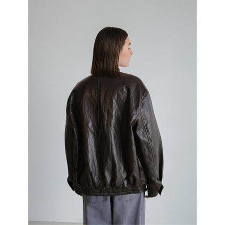 《予約販売》mannish glossy leather like jacket/2colors_no0507