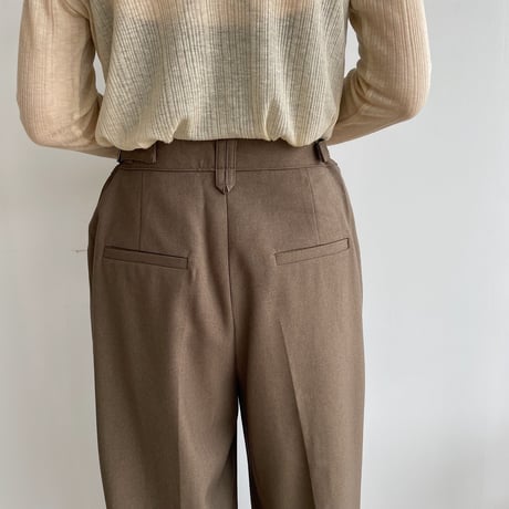 【nokcha original】buckle slacks pants/brown_np0668