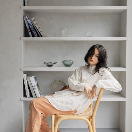 【nokcha original】jacquard over blouse/ivory_nb0041