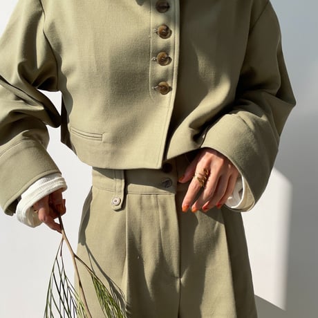 【nokcha original】half minimal jacket/pistàcchio_no0149