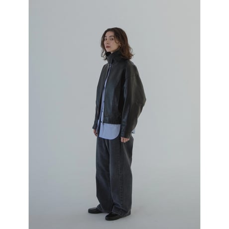 - AUTHENTIC series - throat latch fake leather jacket/black_an0018