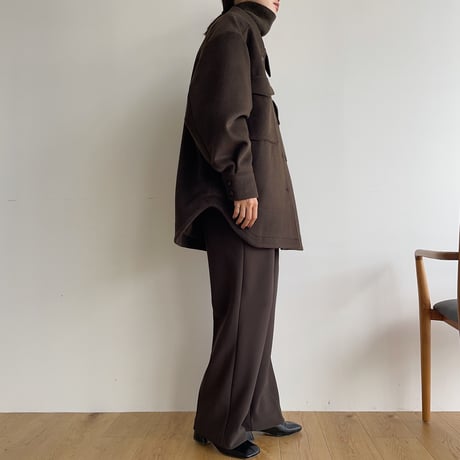 【nokcha original】twill shirt jacket/deep brown_no0247