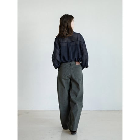 《予約販売》accent stripe mannish sheer shirt/2colors_nb0383