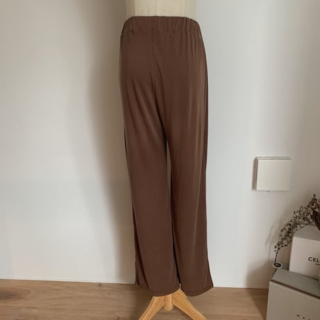 【nokcha original】material lady pants/brown_np0244