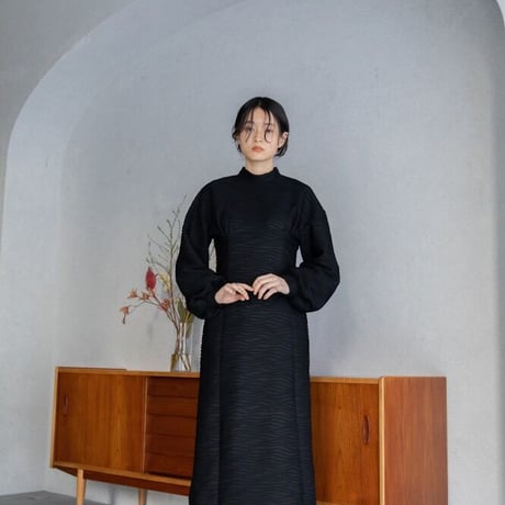 【nokcha original】volume long dress/black_nd0120