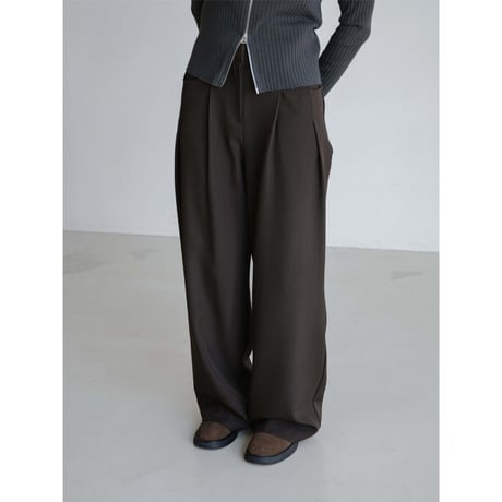 《予約販売》front accent tuck wide pants/2colors_np1203