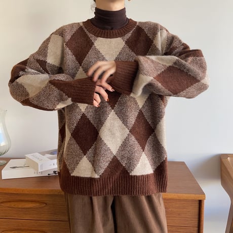 《予約販売》argyle soft knit/2colors_nt1121