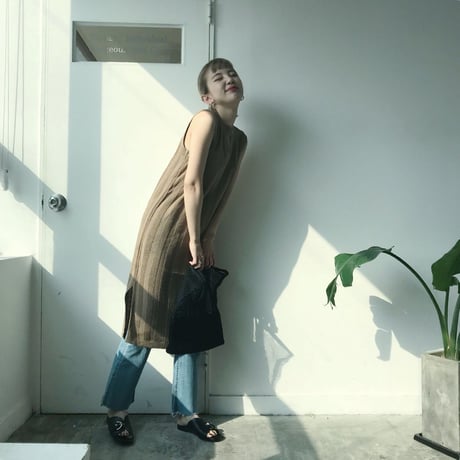 リブニットワンピース/2colors
