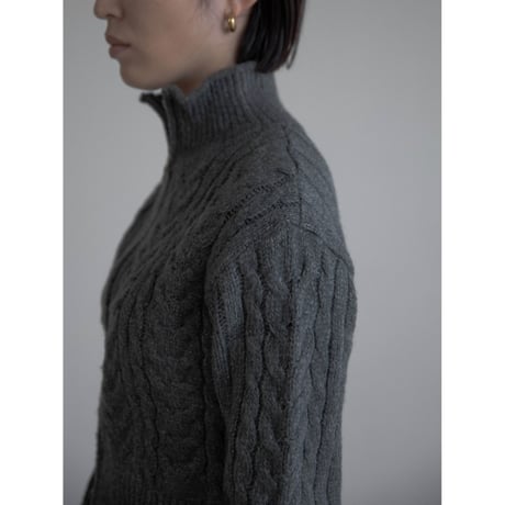 《予約販売》cable zip knit cardigan/2colors_no0394