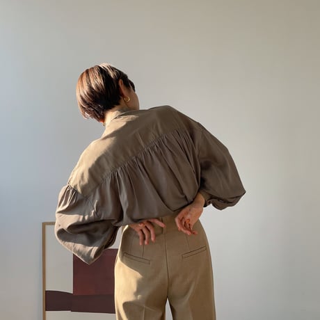 【nokcha original】2way volume blouse/ moca_nt0842