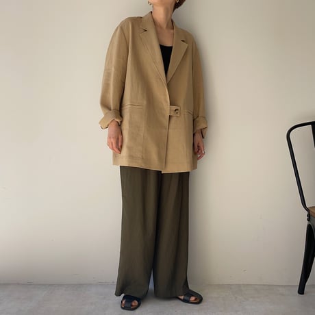 【nokcha original】linen tailored jacket/beige_no0158