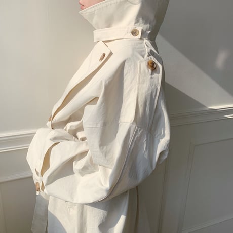 【NOKCHA  original】over trench coat /ivory_no0005