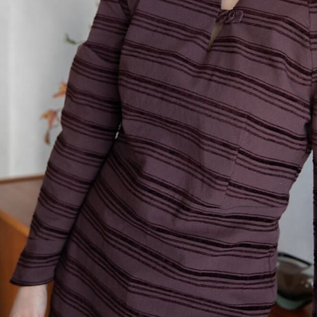 【nokcha original】jacquard lady dress/burgundy_nd0118