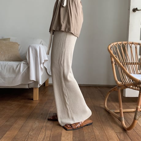 【nokcha original】quality linen knit pants/oatmeal_np0212