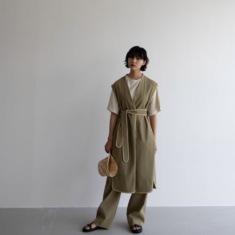 【nokcha original】piping pants/khaki_np0593