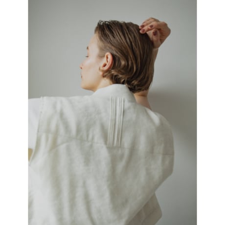 - AUTHENTIC series - material linen vest/ivory_an0041