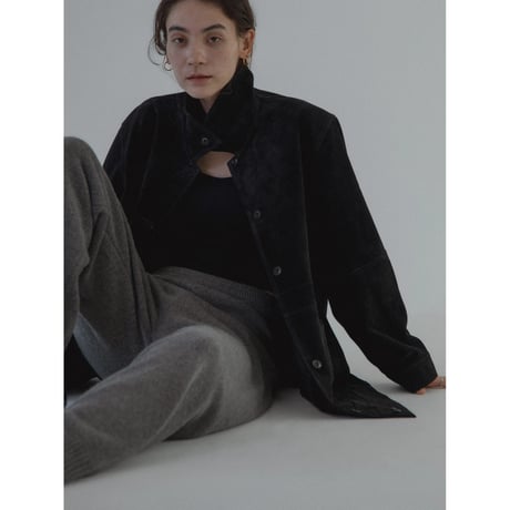 - AUTHENTIC series - real suède rich jacket/black_an0015