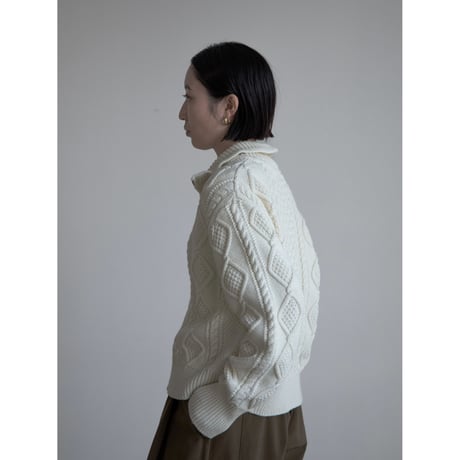 《予約販売》argyle zip knit cardigan/2colors_no0395