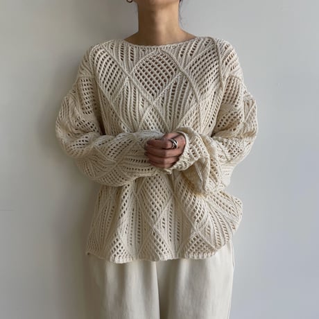 《予約販売》pattern low gauge knit/2colors_nt1614