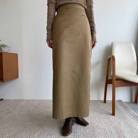 【nokcha original】twill long skirt/beige_ns0064