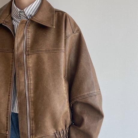 《予約販売》accent mannish eco leather jacket/2colors_no0360