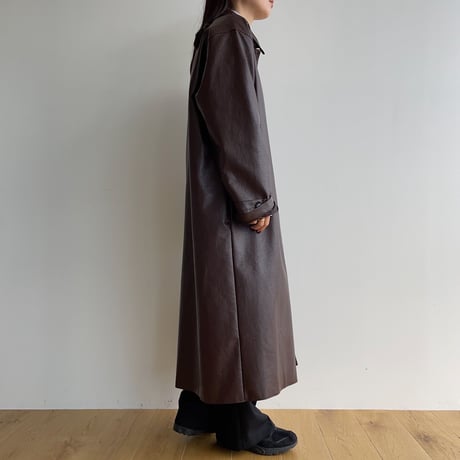 《予約販売》vintage like eco leather long coat_no0291