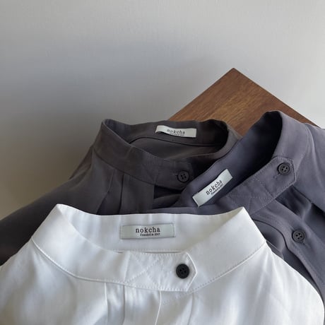 【nokcha original】accent tuck blouse/white_nb0203