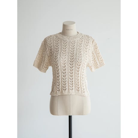 《予約販売》crochet minimal lady knit tops/2colors_nt2311
