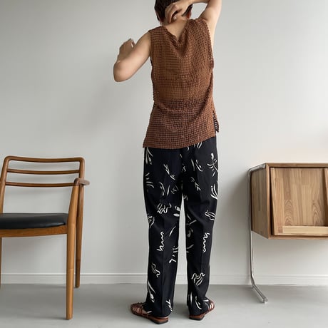 【nokcha original】nuance pattern pants/black_np0421