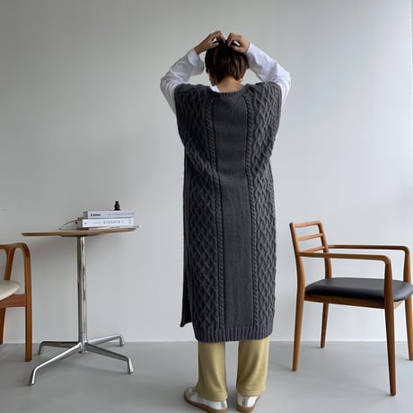 《予約販売》long knit vest/2colors_nt1090