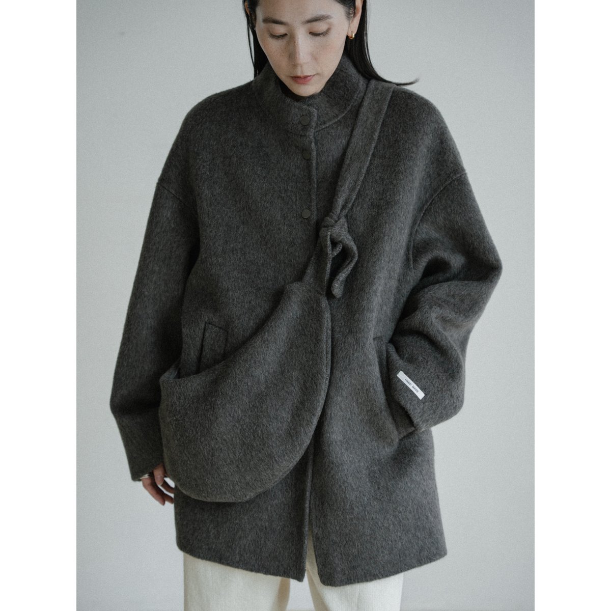 ジャケット・アウター nokcha bag set half coat charcoal RESTOCK 】bag set half coat/2colors_no0479 | N