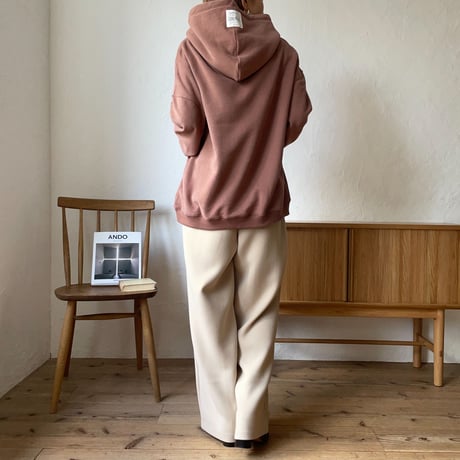【nokcha original】unisex label hood pullover/dark pink_nt0736