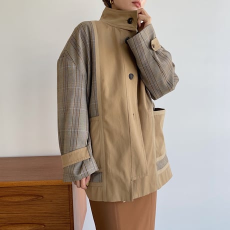 【nokcha original】quilting liner check jacket_no0162