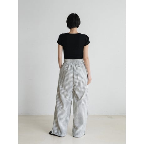 《予約販売》light check tuck pants/2colors_np1243