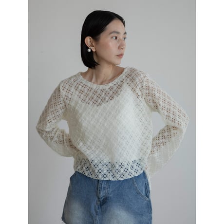 《予約販売》crochet minimal knit tops/2colors_nt2251