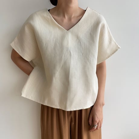 《予約販売》french minimal linen tops/2colors_nt1414