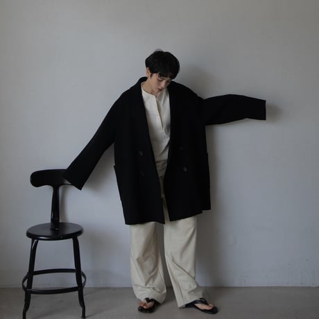 【nokcha original】HAND MADE tailored middle coat/black_no0307