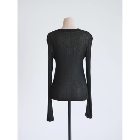 《予約販売》v neck sheer lib tops/3colors_nt2583