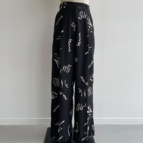 【nokcha original】nuance pattern pants/black_np0421