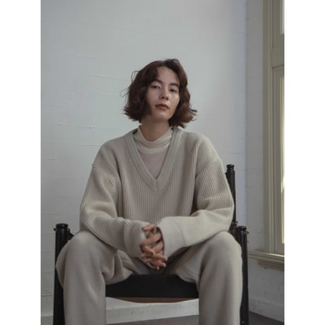【NOKCHA original】v neck mannish knit pullover/3colors_nt2123