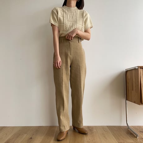 【nokcha original】material belt pants_np0550