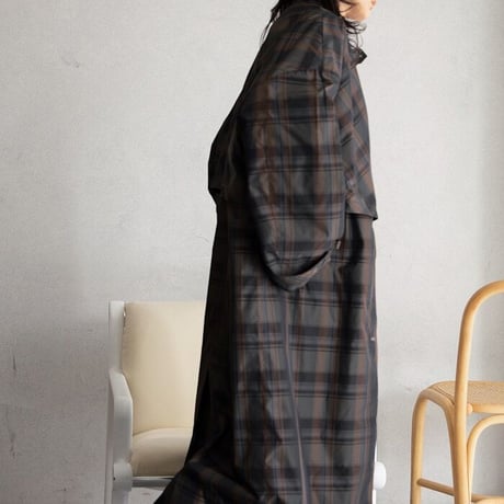 【nokcha original】quality over check coat_no0200