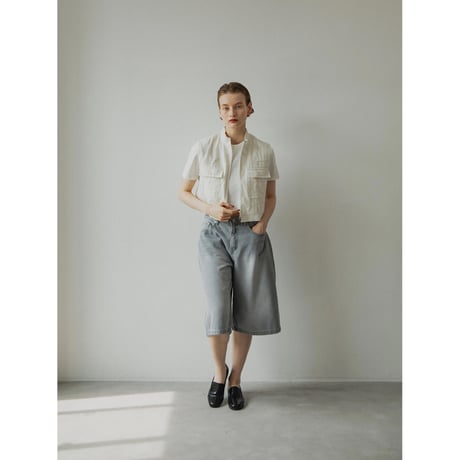 - AUTHENTIC series - material linen vest/ivory_an0041