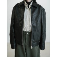 《予約販売》accent fake leather jacket(unisex)_no0503