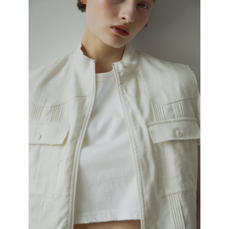 - AUTHENTIC series - material linen vest/ivory_an0041