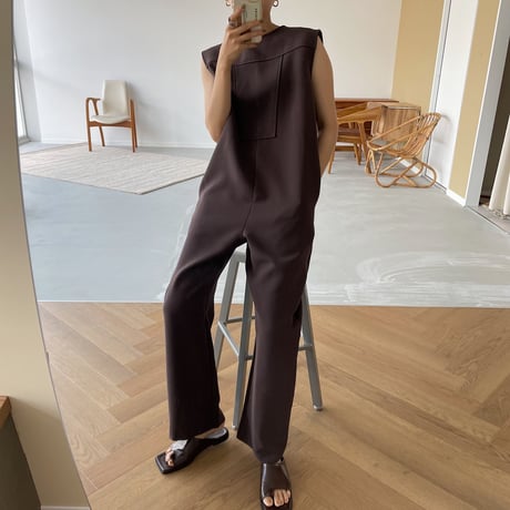 【nokcha original】quality lady jumpsuit/deep brown_np0423