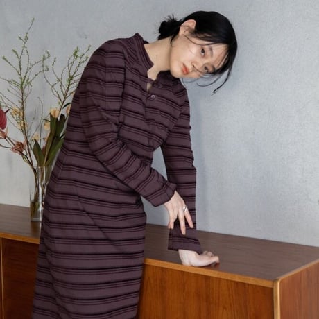 【nokcha original】jacquard lady dress/burgundy_nd0118