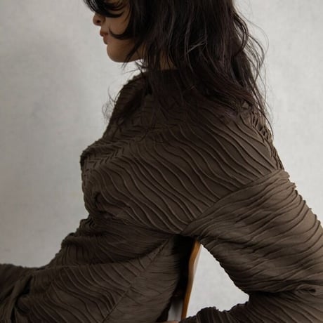 【nokcha original】volume long dress/brown_nd0119
