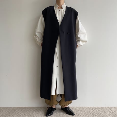 【nokcha original】accent jacquard long shirt/ivory_nb0080