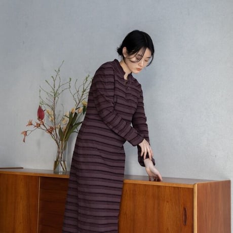 【nokcha original】jacquard lady dress/burgundy_nd0118